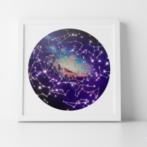 Coloured Background Crystal Star Map