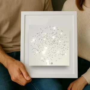 15 year anniversary gift idea – personalized crystal star map print with crystals. Best crystal anniversary gift!