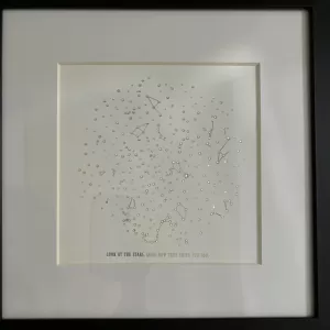 15 year anniversary gift idea – personalized crystal star map print with crystals. Best crystal anniversary gift!