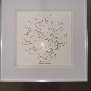 15 year anniversary gift idea – personalized crystal star map print with crystals. Best crystal anniversary gift!