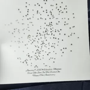 15 year anniversary gift idea – personalized crystal star map print with crystals. Best crystal anniversary gift!