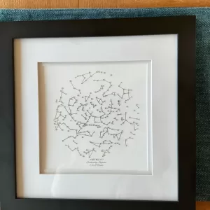 15 year anniversary gift idea – personalized crystal star map print with crystals. Best crystal anniversary gift!