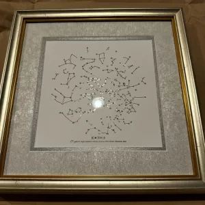 15 year anniversary gift idea – personalized crystal star map print with crystals. Best crystal anniversary gift!